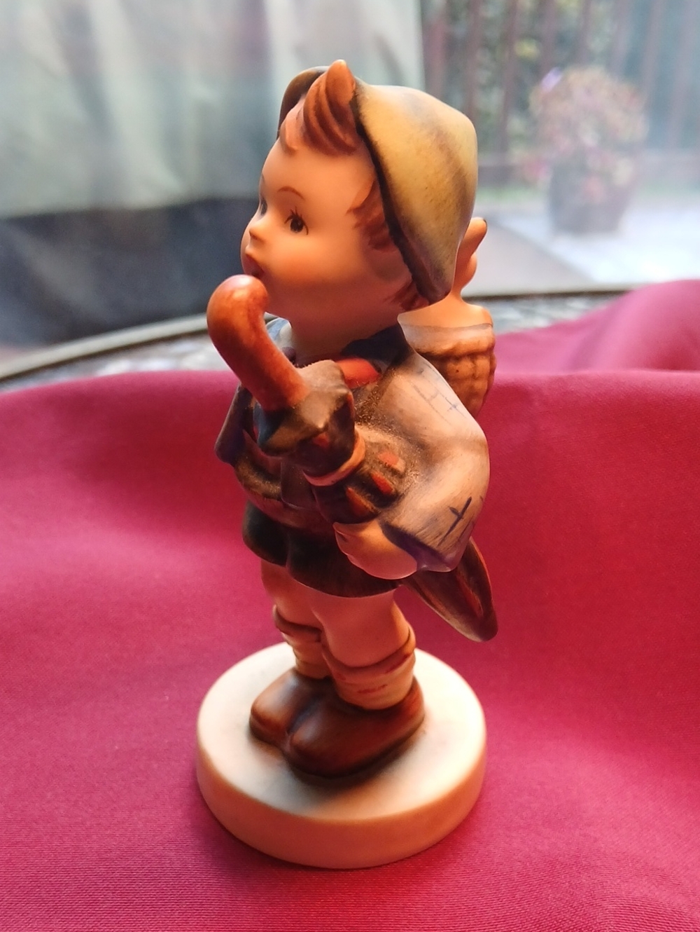 Porcelain Boy Figurine B W Goebel in Cream and Brown - Classic Home Accent